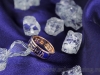 Кольцо Соломона латынь золото синяя эмаль камни надпись